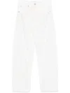 Frame Rhinestone-embellished White Cotton Straight Jeans In White