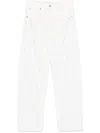 Frame Rhinestone-embellished White Cotton Straight Jeans In White