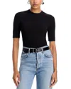 Frame Rib Crewneck Tee In Black