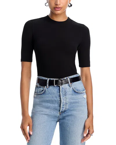 Frame Rib Crewneck Tee In Black