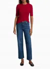 Frame The Rib Crew Tee In Bright Raspberry In Red