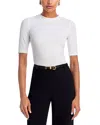 Frame Rib Crewneck Tee In White