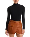 Frame Rib Knit Turtleneck Top In Black