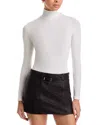Frame Rib Knit Turtleneck Top In White
