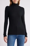 Frame High-neck Silk-blend Sweater In Black