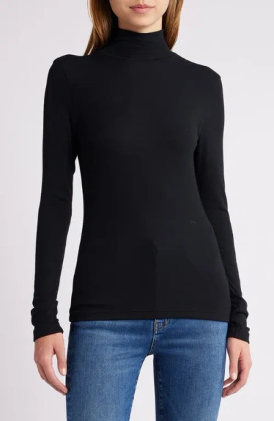 FRAME FRAME RIB MOCK NECK TOP