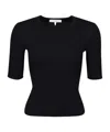 Frame Rib Round-neck T-shirt In Black