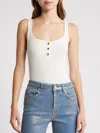 Frame Button Rib Tank In White