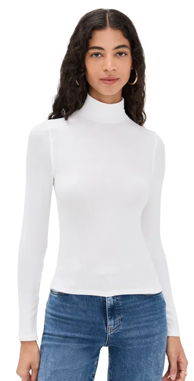 Frame Rib Turtleneck White In Animal Print