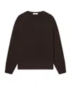 Frame Ribbed Crew Neck Sweater In Black