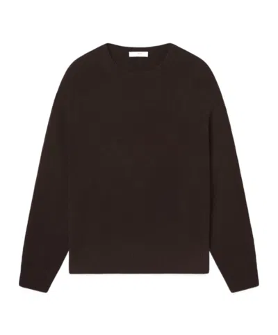Frame Ribbed Crew Neck Sweater In Black
