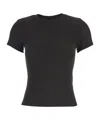 Frame Ribbed Short-sleeve T-shirt In Black