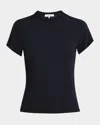 Frame Black Crewneck T-shirt In Jersey In Black