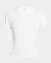 Frame Ribbed Crewneck Baby Tee In White