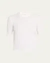 Frame Ribbed Crewneck Tee In White