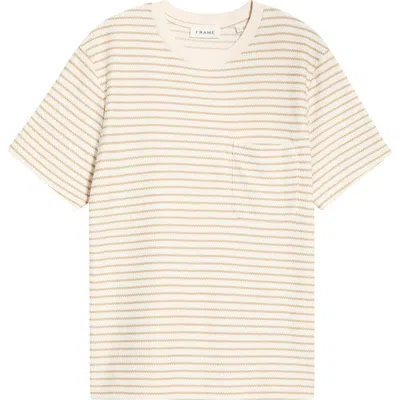 Frame Ribbed Jacquard Stripe T-shirt In Neutral