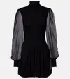 Frame Ribbed-knit Wool And Silk Minidress In Multi