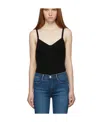 Frame Black Ribbed Bodysuit In Nude