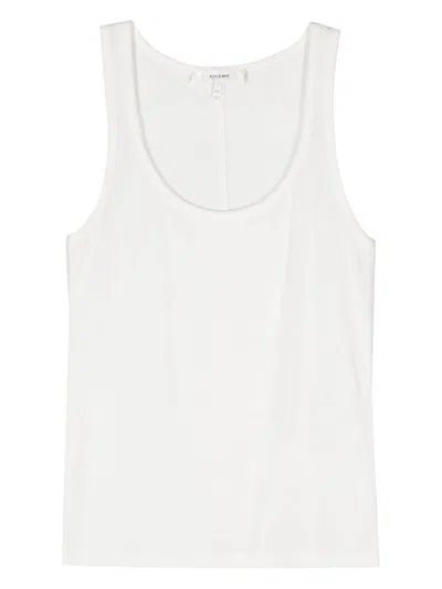 Frame Ribbed Tank Top In White