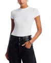 Frame Ribbed Tee In White