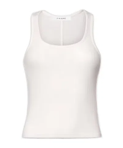 Frame Ribbed Vest In White