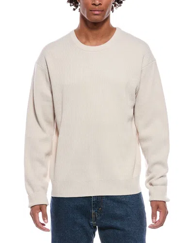 Frame Cotton Waffle Textured Long Sleeve Tee In Neutral