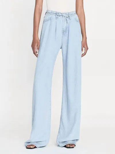 Frame Rigid Denim High Rise Wide Jeans In Calabria In Blue