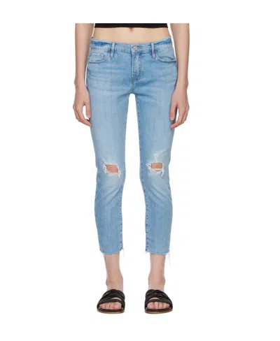 FRAME RIP-DETAIL CROPPED JEANS