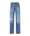 Frame The Vertical High Waist Relaxed Straight Leg Jeans In Blue