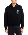Frame Ritz Cashmere Half Zip Mock Neck Sweater In Black