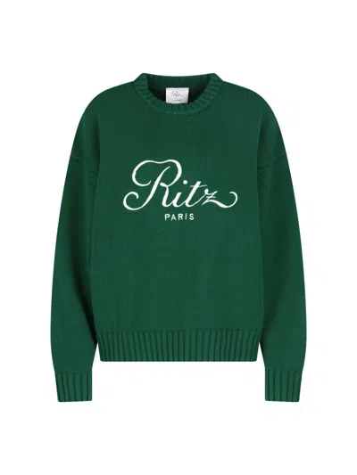 Frame X Ritz Paris Joint Sweater In Green