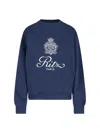 Frame Ritz Crew Neck Sweatshirt In Blue