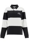Frame Rugby-style Polo Shirt In Cream/black (white)