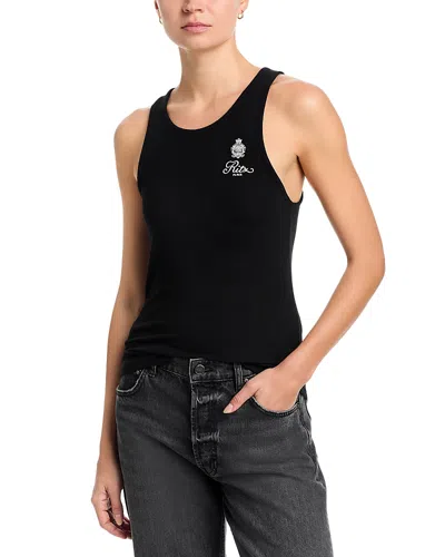Frame Ritz Rib Tank Top In Black