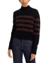 Frame Ritz Striped Cashmere Turtleneck In Multi