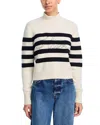Frame Ritz Striped Cashmere Turtleneck In Neutral