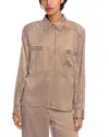 Frame Ritz Striped Silk Pajama Shirt In Multi