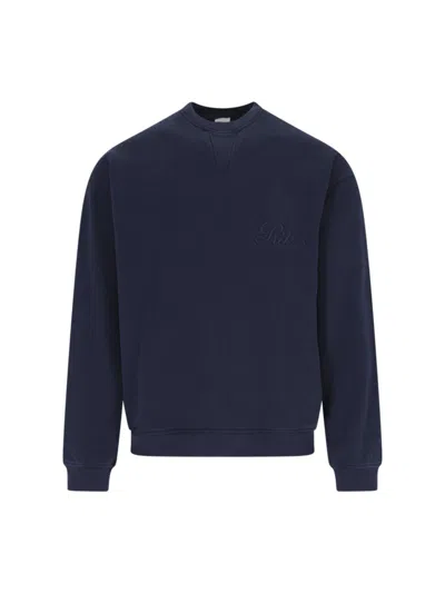 Frame Ritz Crew Neck Sweatshirt In Blue