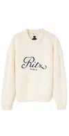 Frame + Ritz Paris Embroidered Cashmere Sweater In Cream