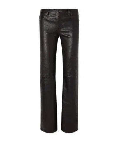 Frame Rodeo Leather Bootcut Pants In Black