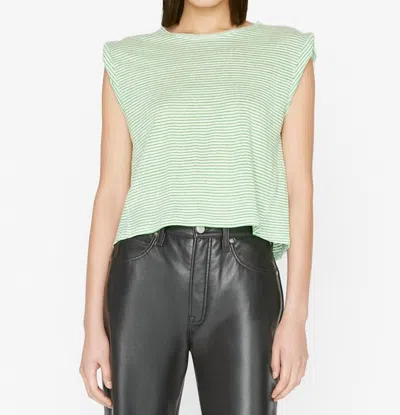 Frame Rolled Muscle Tee In Bright Peridot Multi In Green