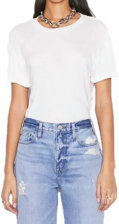 Frame Rolled Sleeve Tee In Vintage Blanc In White