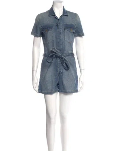 Pre-owned Frame Romper In Blue