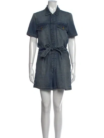 Pre-owned Frame Romper In Blue