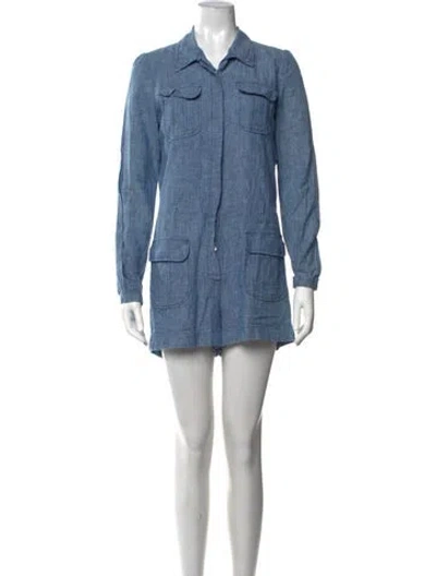 Pre-owned Frame Romper In Blue