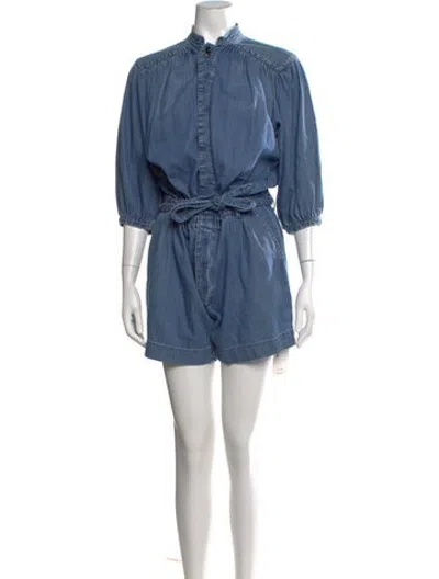 Pre-owned Frame Romper In Blue