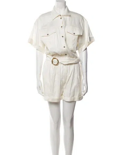 Pre-owned Frame Romper In Neutral