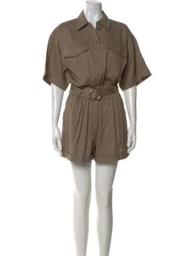 Pre-owned Frame Romper In Neutral