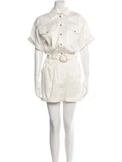 Pre-owned Frame Romper In Neutrals