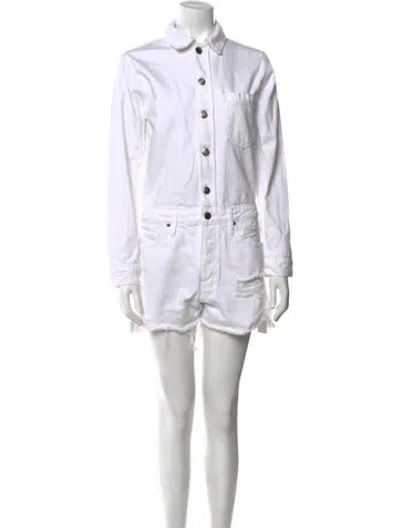 Pre-owned Frame Romper In White